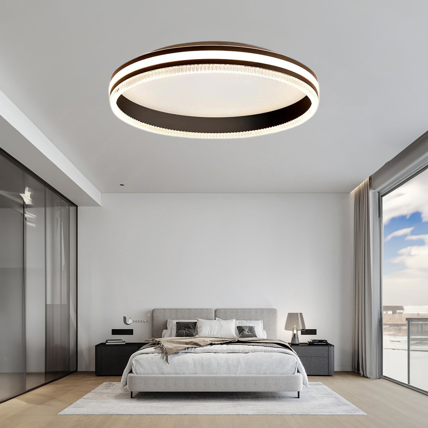 Simple Acrylic Ring Eclectic Metal Ceiling Light