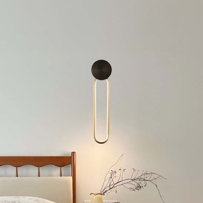 Simple Elliptical Modern Metal Wall Sconce