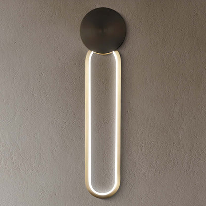 Simple Elliptical Modern Metal Wall Sconce