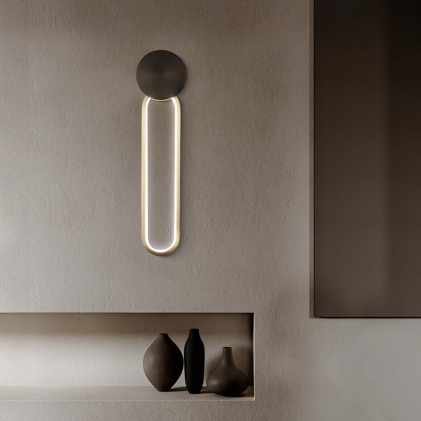 Simple Elliptical Modern Metal Wall Sconce