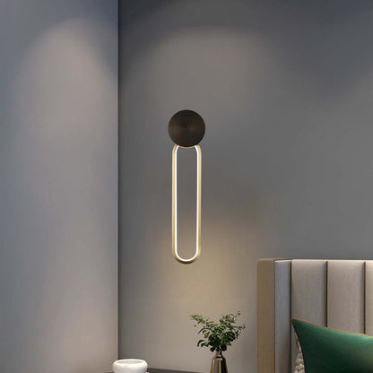 Simple Elliptical Modern Metal Wall Sconce