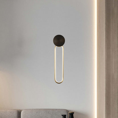 Simple Elliptical Modern Metal Wall Sconce