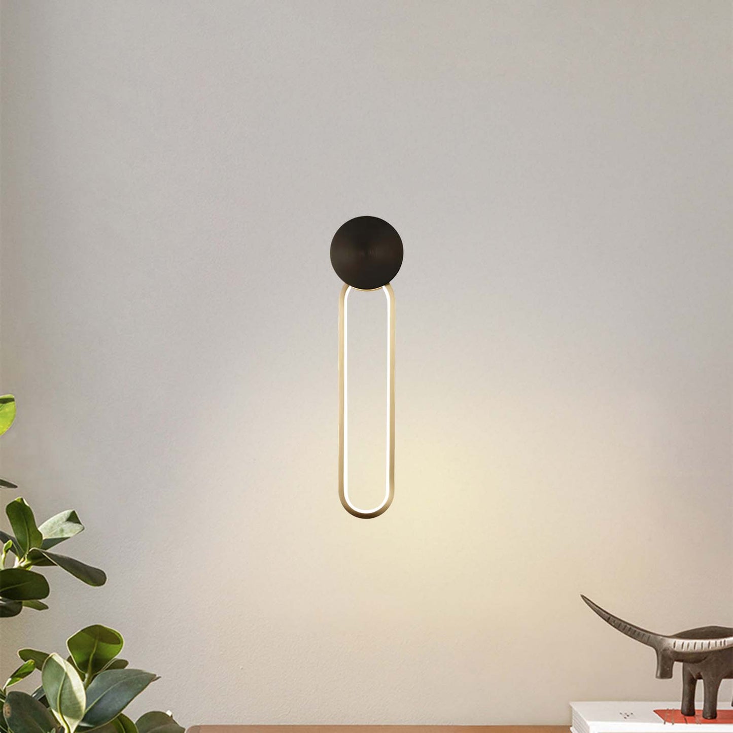 Simple Elliptical Modern Metal Wall Sconce