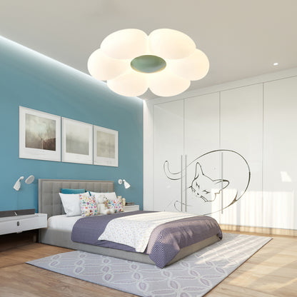 Six-leaf Flower Kids Room Eclectic Metal Ceiling Lamp