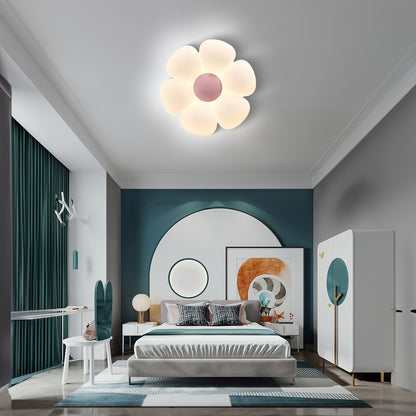 Six-leaf Flower Kids Room Eclectic Metal Ceiling Lamp