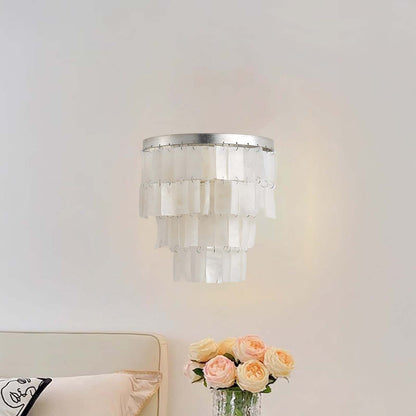 Skye Shell Tiered Eclectic Metal Wall Lamp