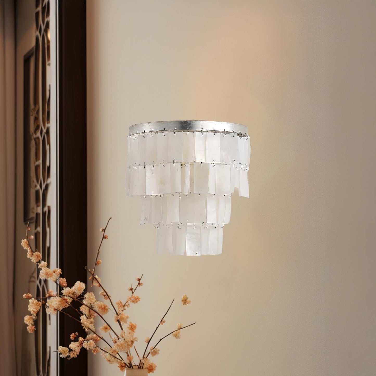 Skye Shell Tiered Eclectic Metal Wall Lamp