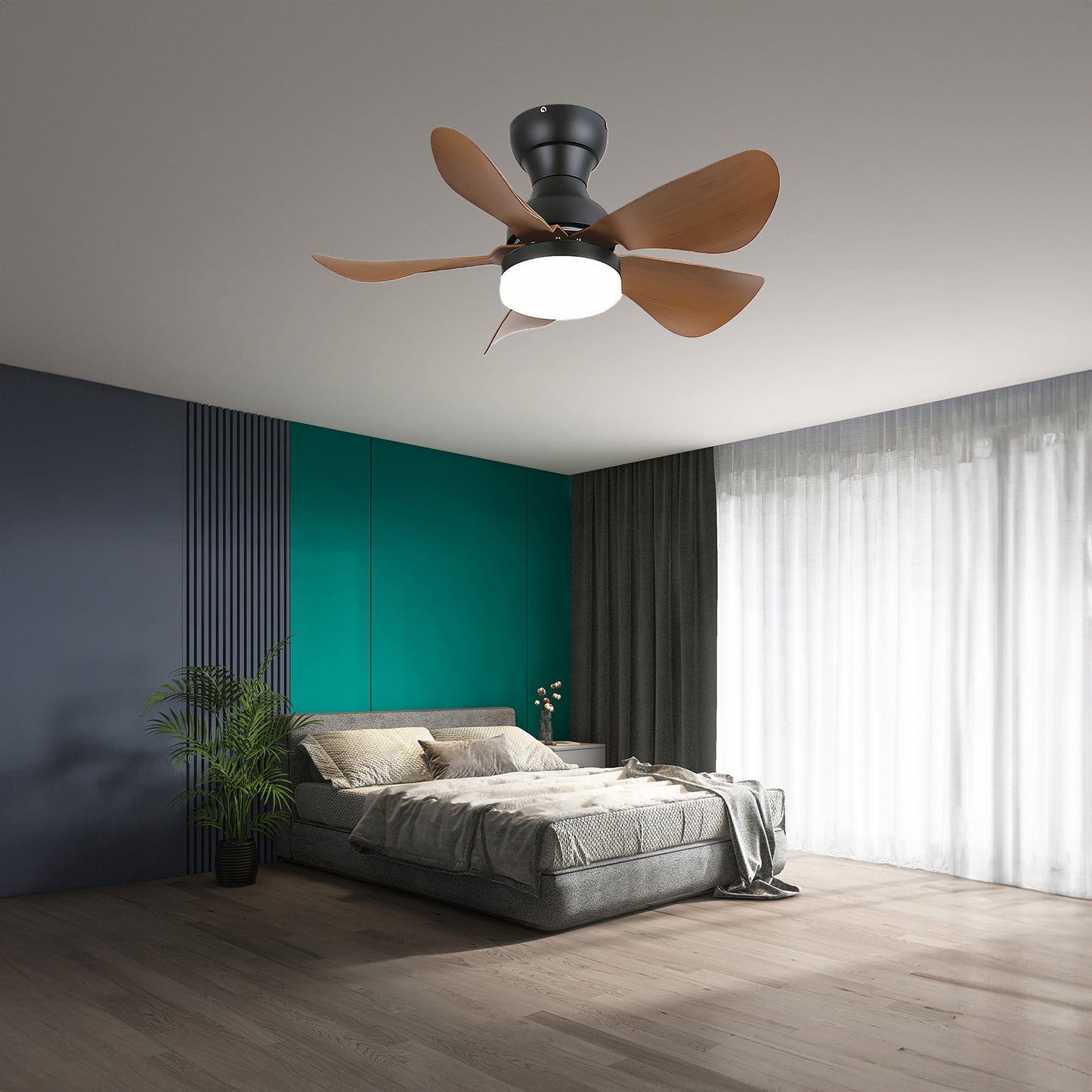 Small Arilia 29 Modern Metal Ceiling Fan Light