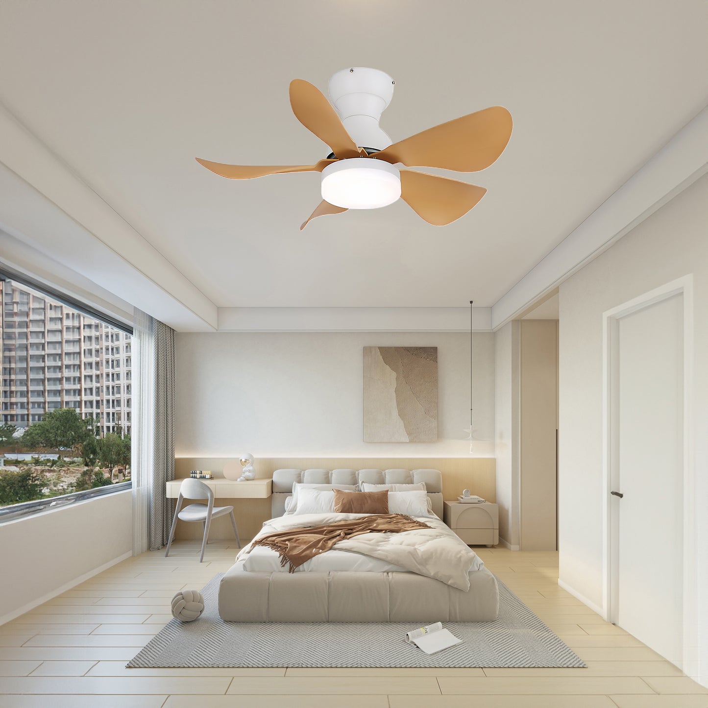 Small Arilia 29 Modern Metal Ceiling Fan Light