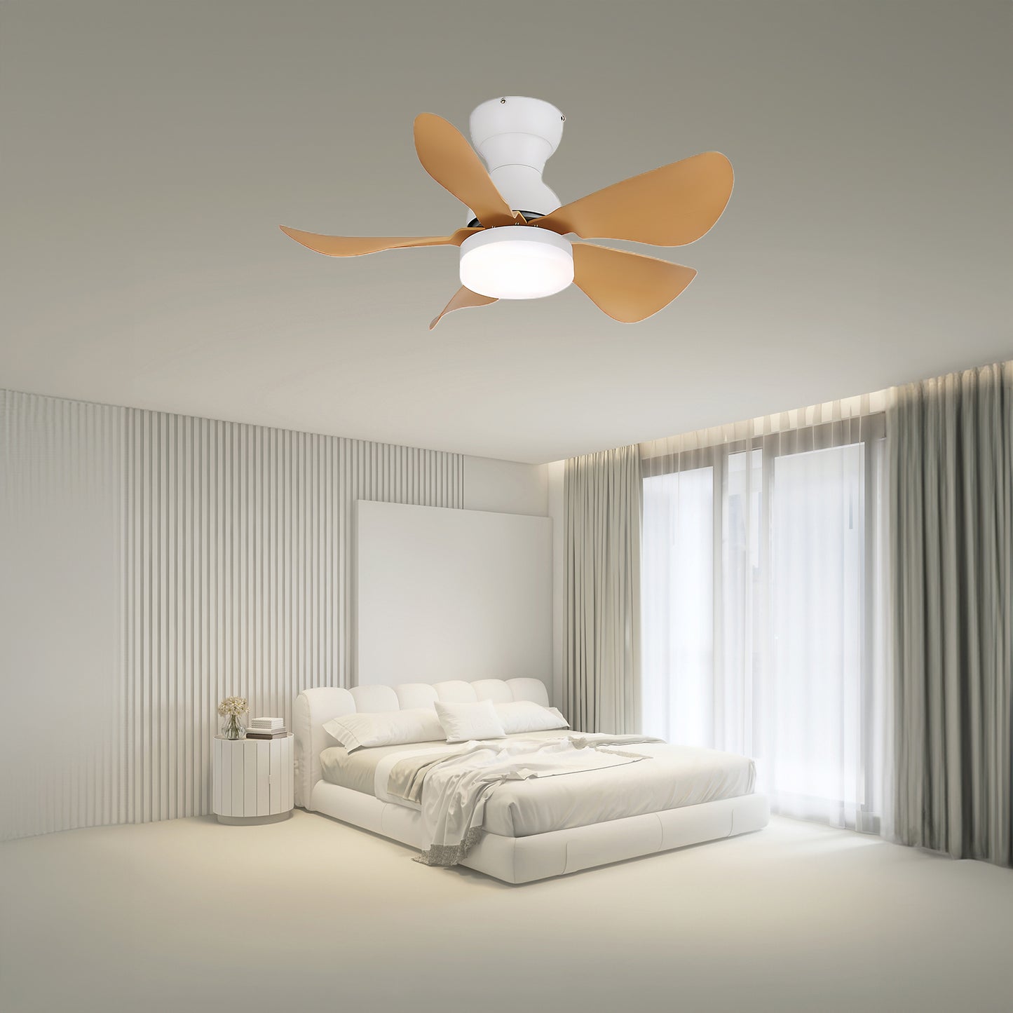 Small Arilia 29 Modern Metal Ceiling Fan Light