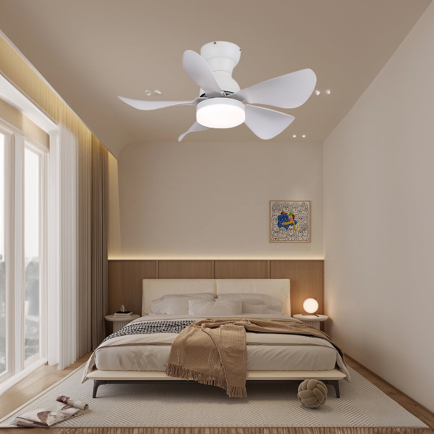 Small Arilia 29 Modern Metal Ceiling Fan Light