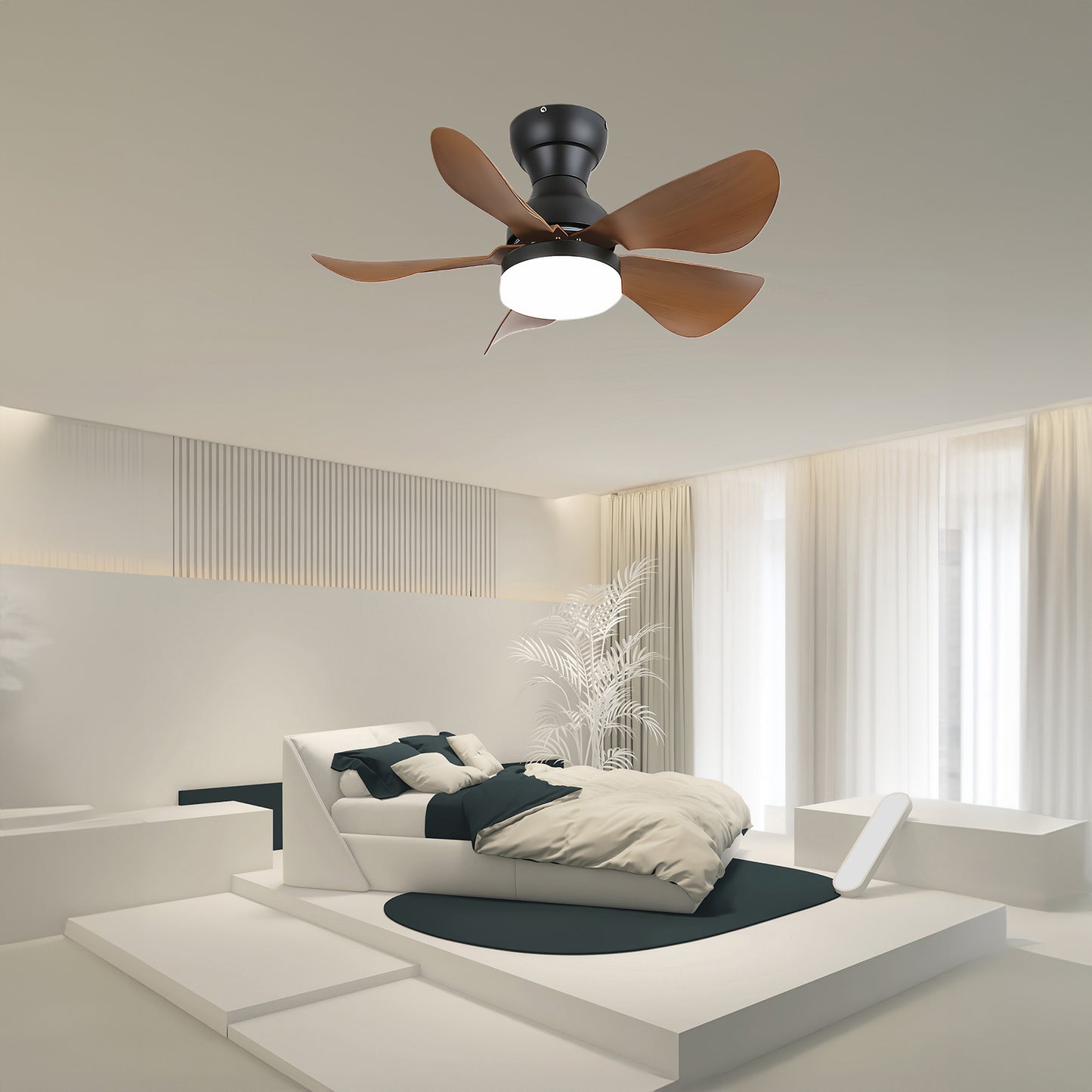 Small Arilia 29 Modern Metal Ceiling Fan Light