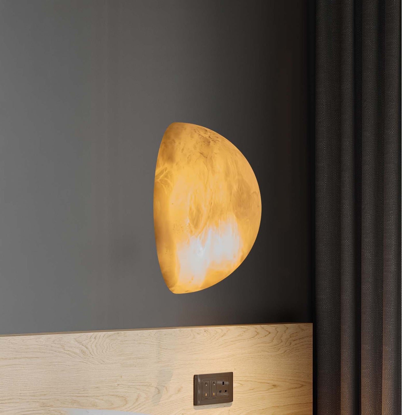 Snowflake Alabaster Modern Metal Wall Sconce