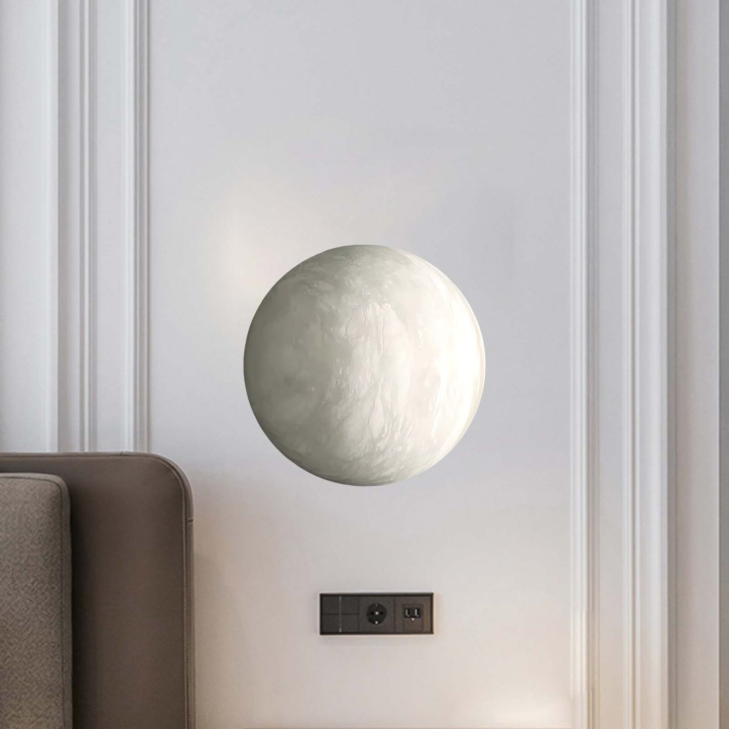 Snowflake Alabaster Modern Metal Wall Sconce