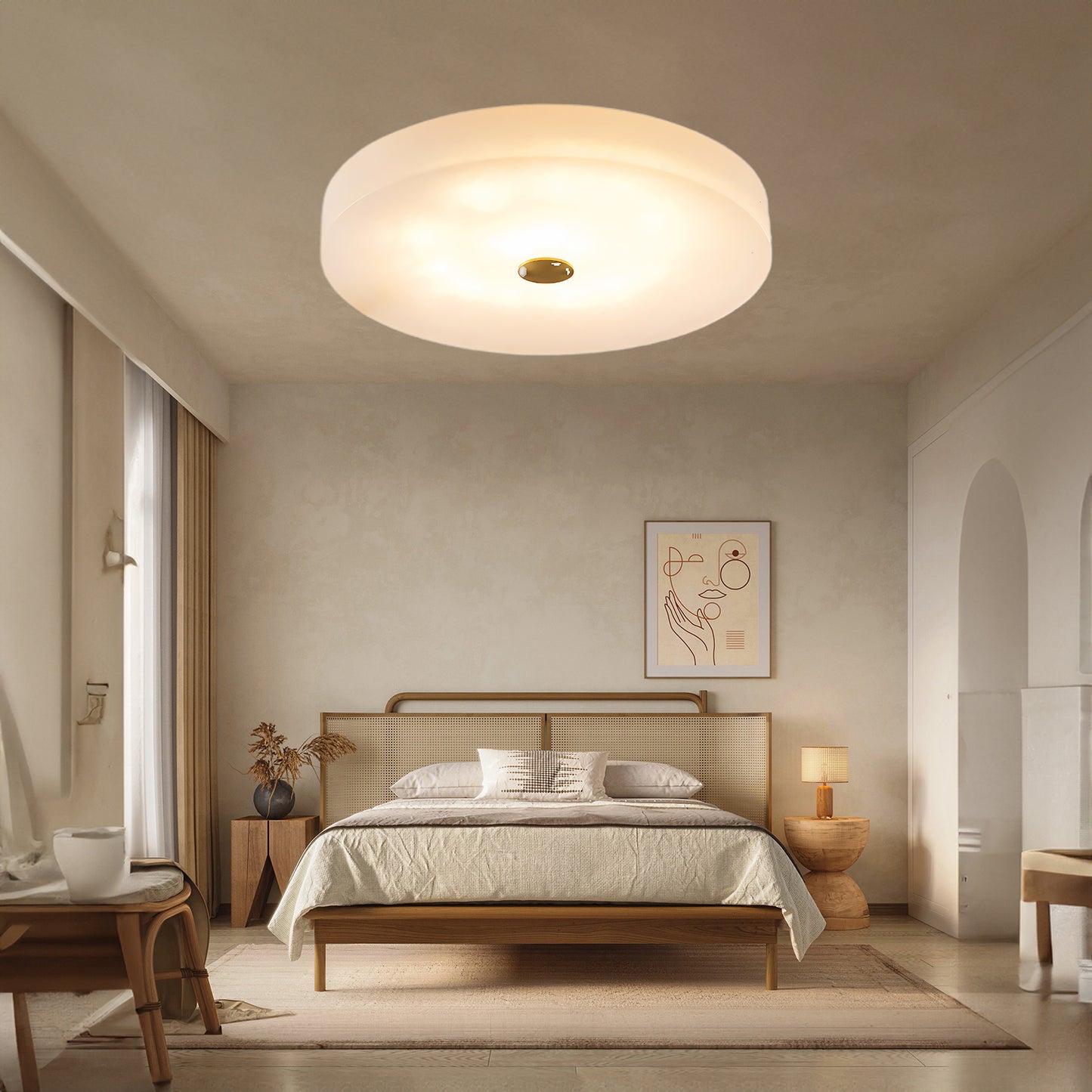 Sophie Alabaster Modern Metal Ceiling Lamp