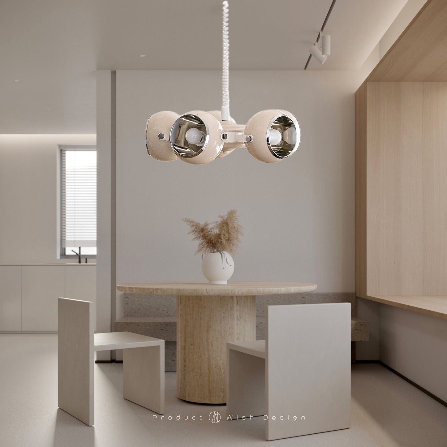 Space Age Minimalist Metal Pendant Lamp