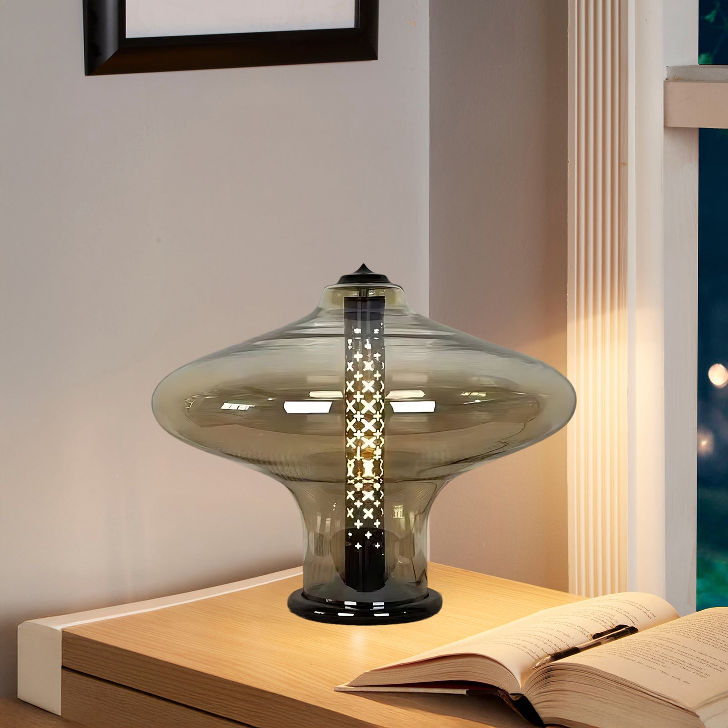 Space Age Contemporary Crystal Table Lamp