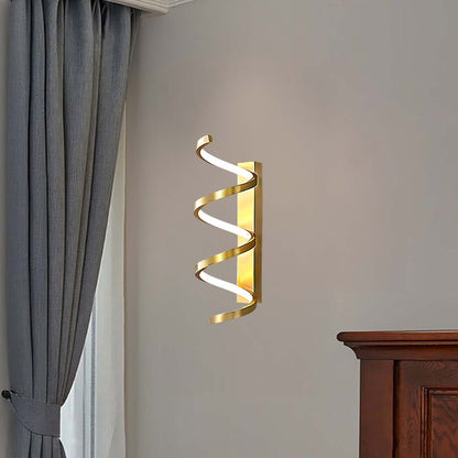 Spiral Modern Brass Wall Light