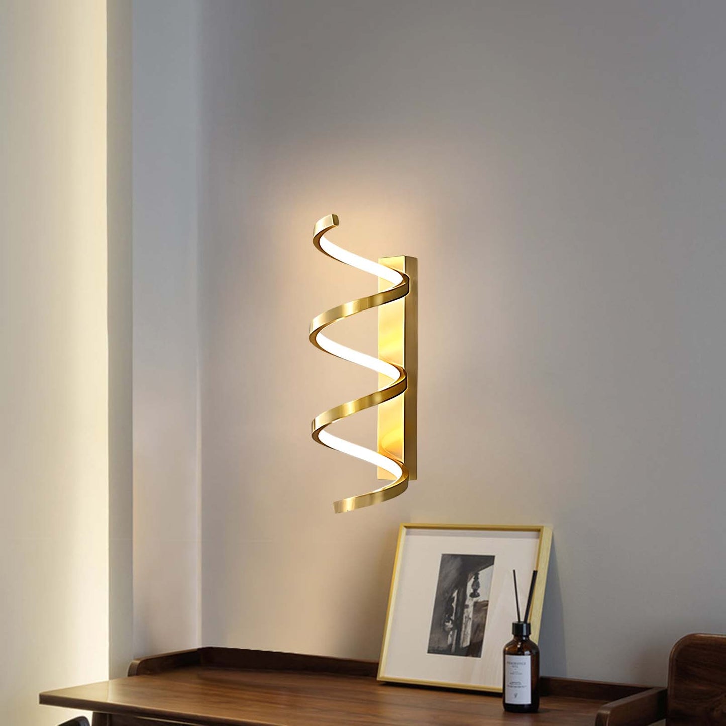 Spiral Modern Brass Wall Light