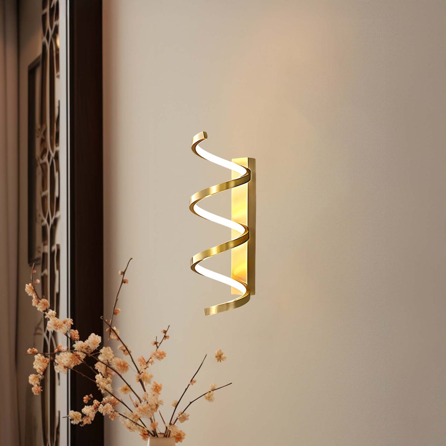 Spiral Modern Brass Wall Light