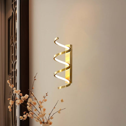 Spiral Modern Brass Wall Light