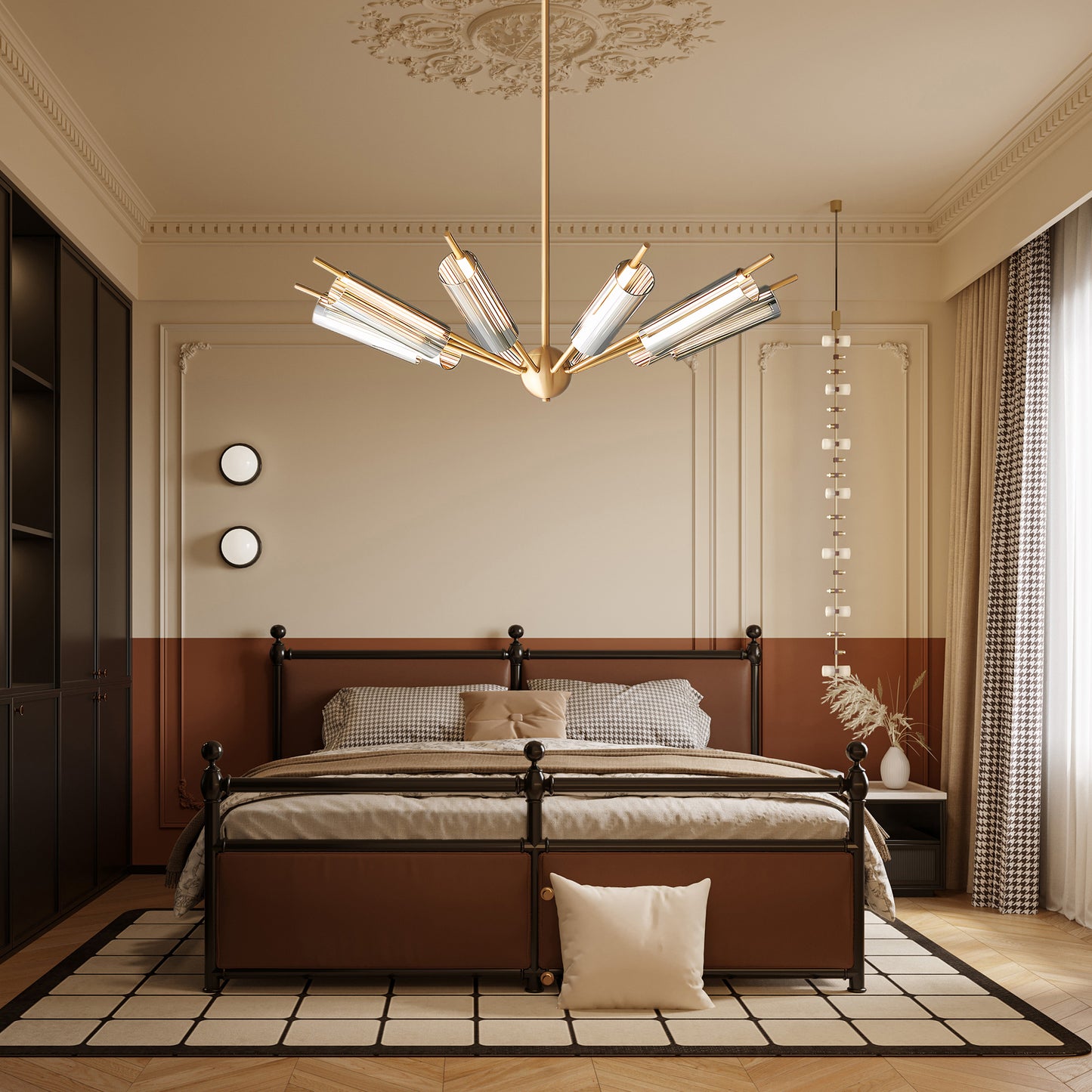 Sputnik Brass Modern Crystal Chandelier