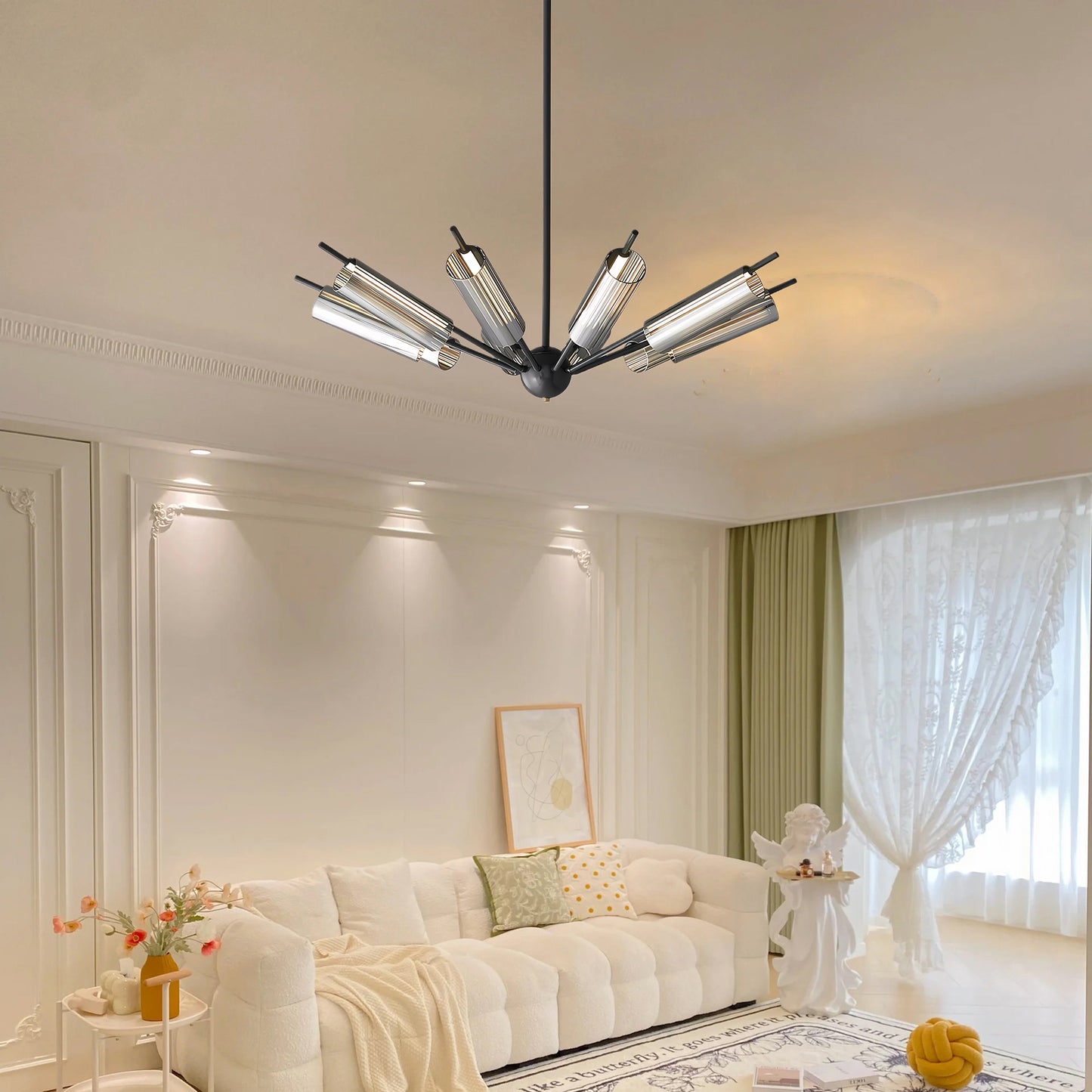 Sputnik Brass Modern Crystal Chandelier