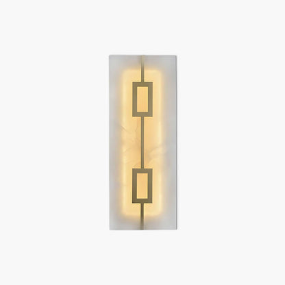 Square Alabaster Modern Brass Wall Lamp