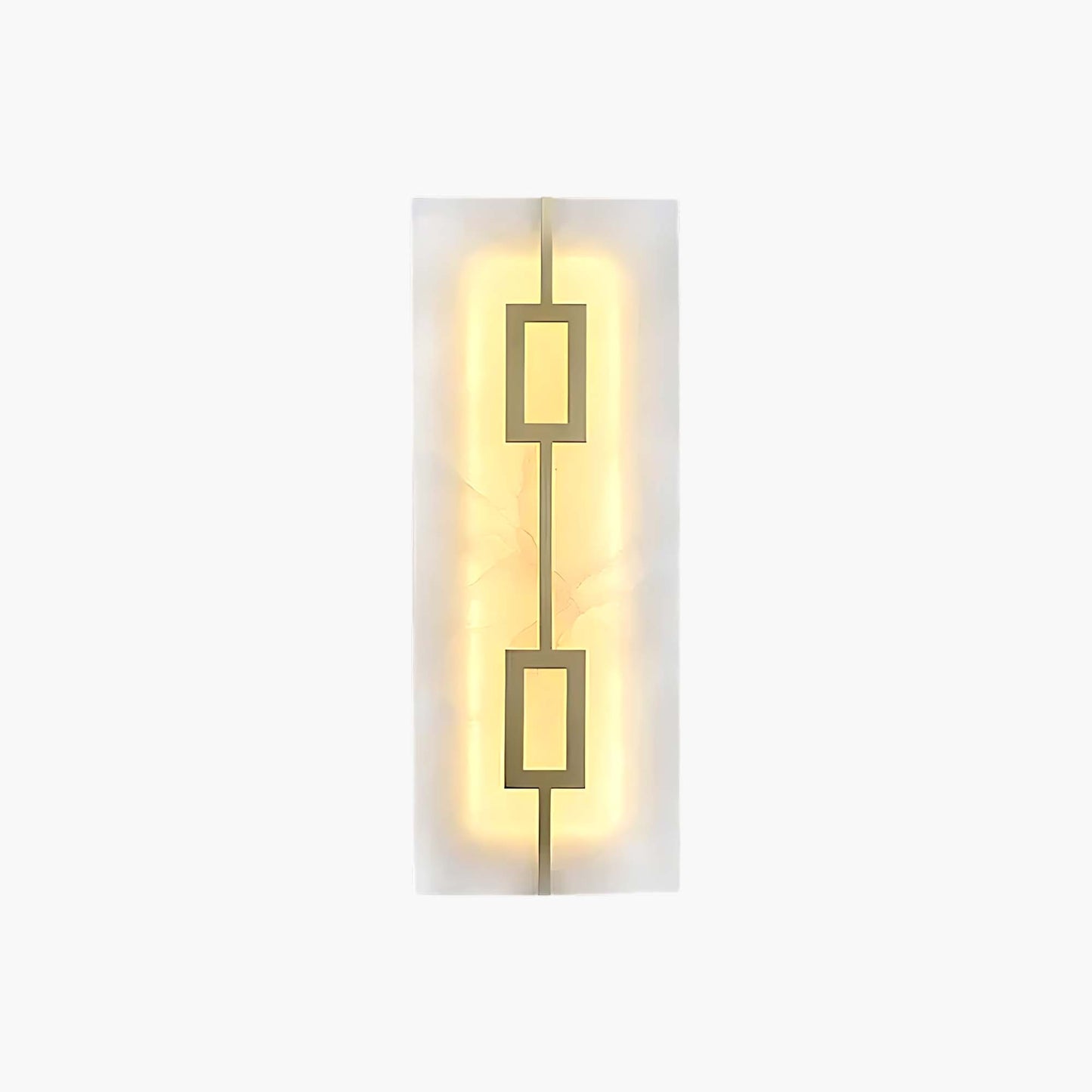 Square Alabaster Modern Brass Wall Lamp