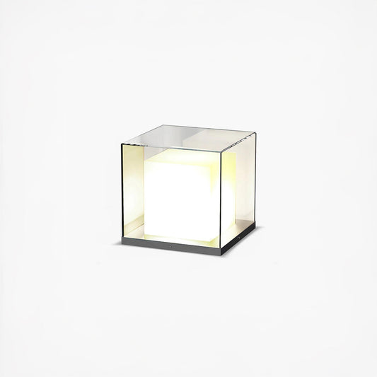 Square Box Modern Crystal Outdoor Post Light