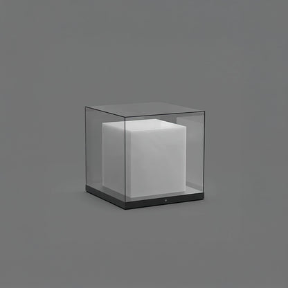 Square Box Modern Crystal Outdoor Post Light