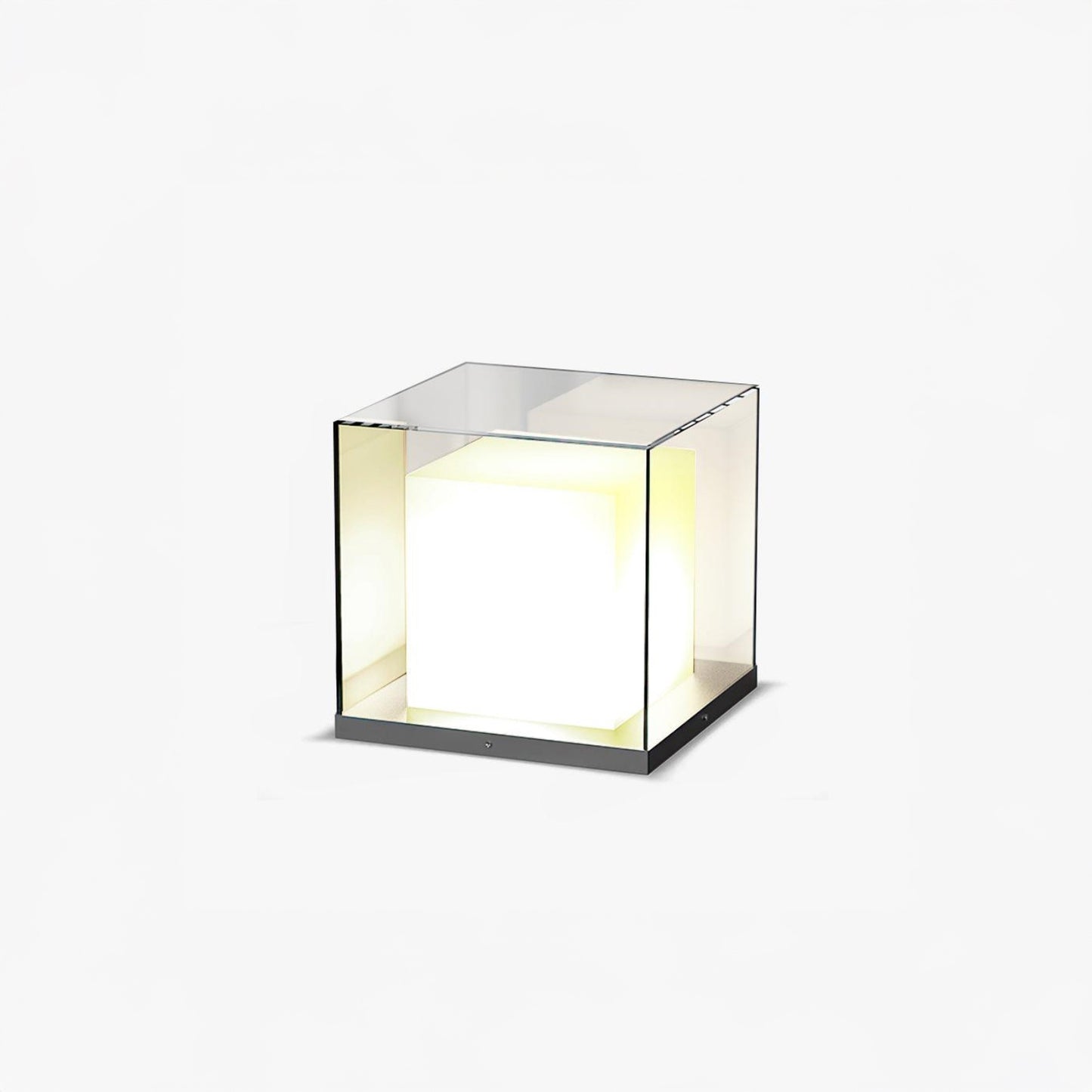 Square Box Modern Crystal Outdoor Post Light