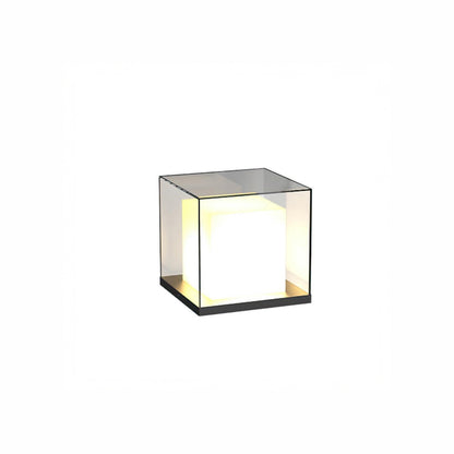 Square Box Modern Crystal Outdoor Post Light