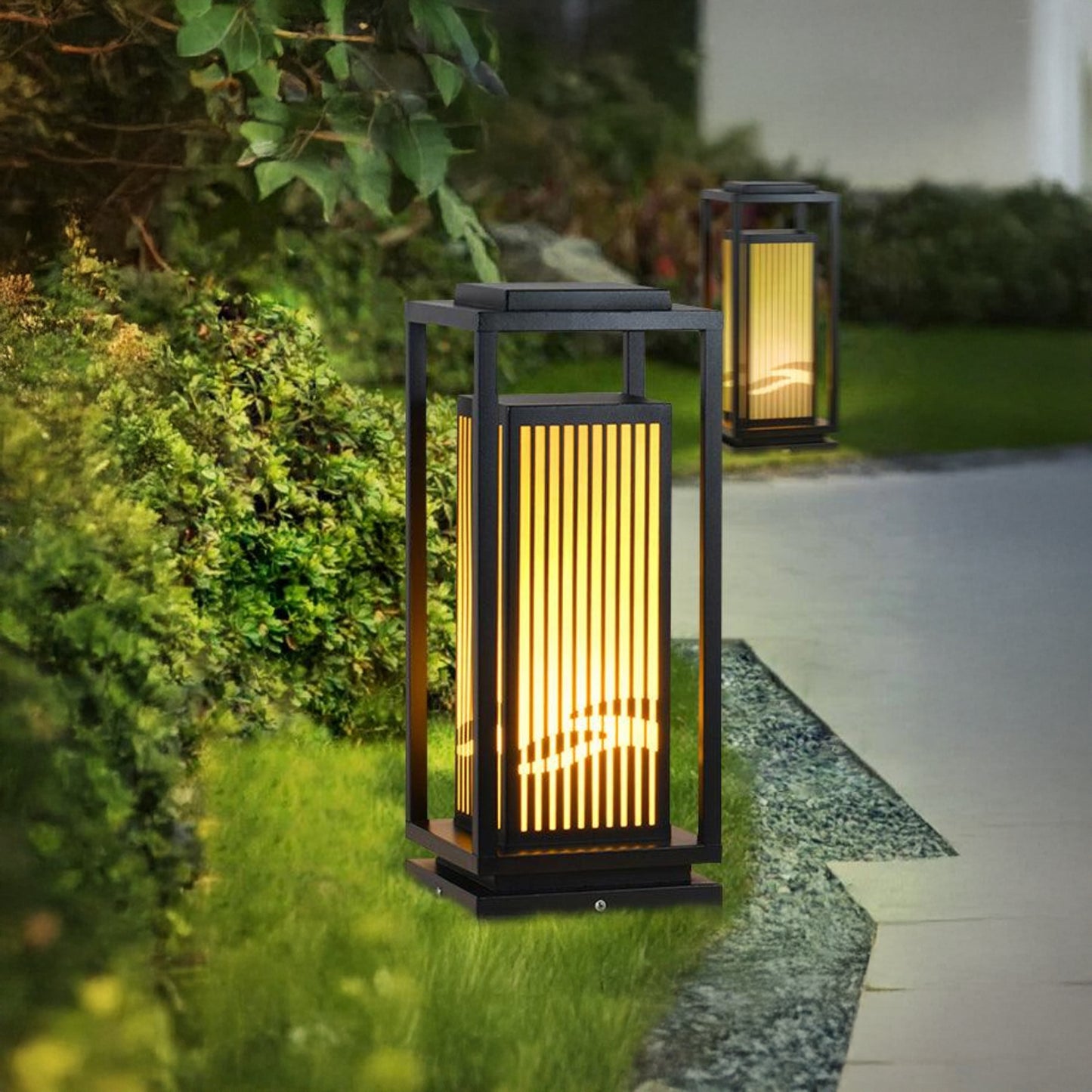 Square Cage Modern Metal Outdoor Light