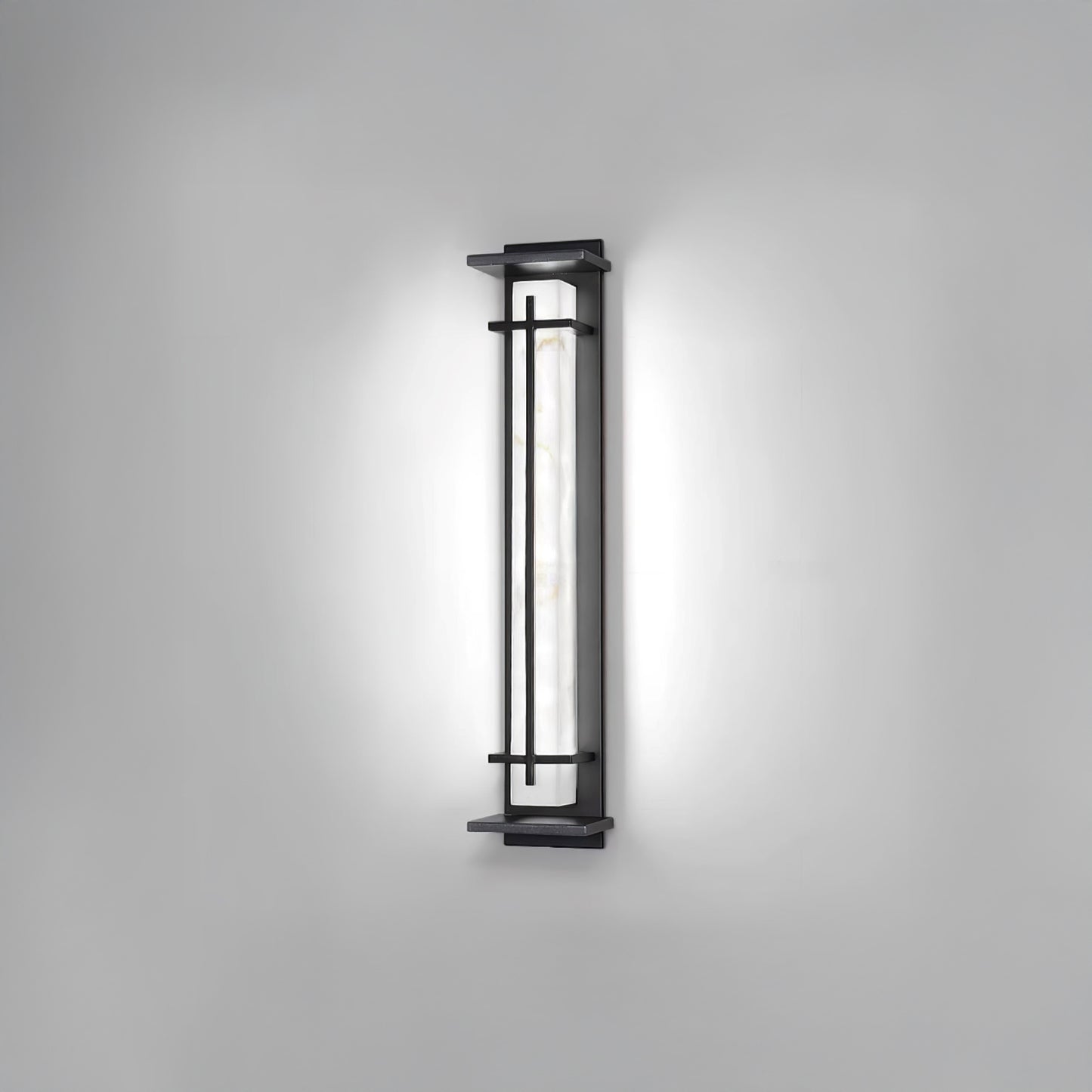 Square Outdoor Art Deco Steel Wall Light