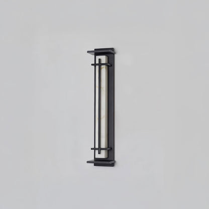 Square Outdoor Art Deco Steel Wall Light