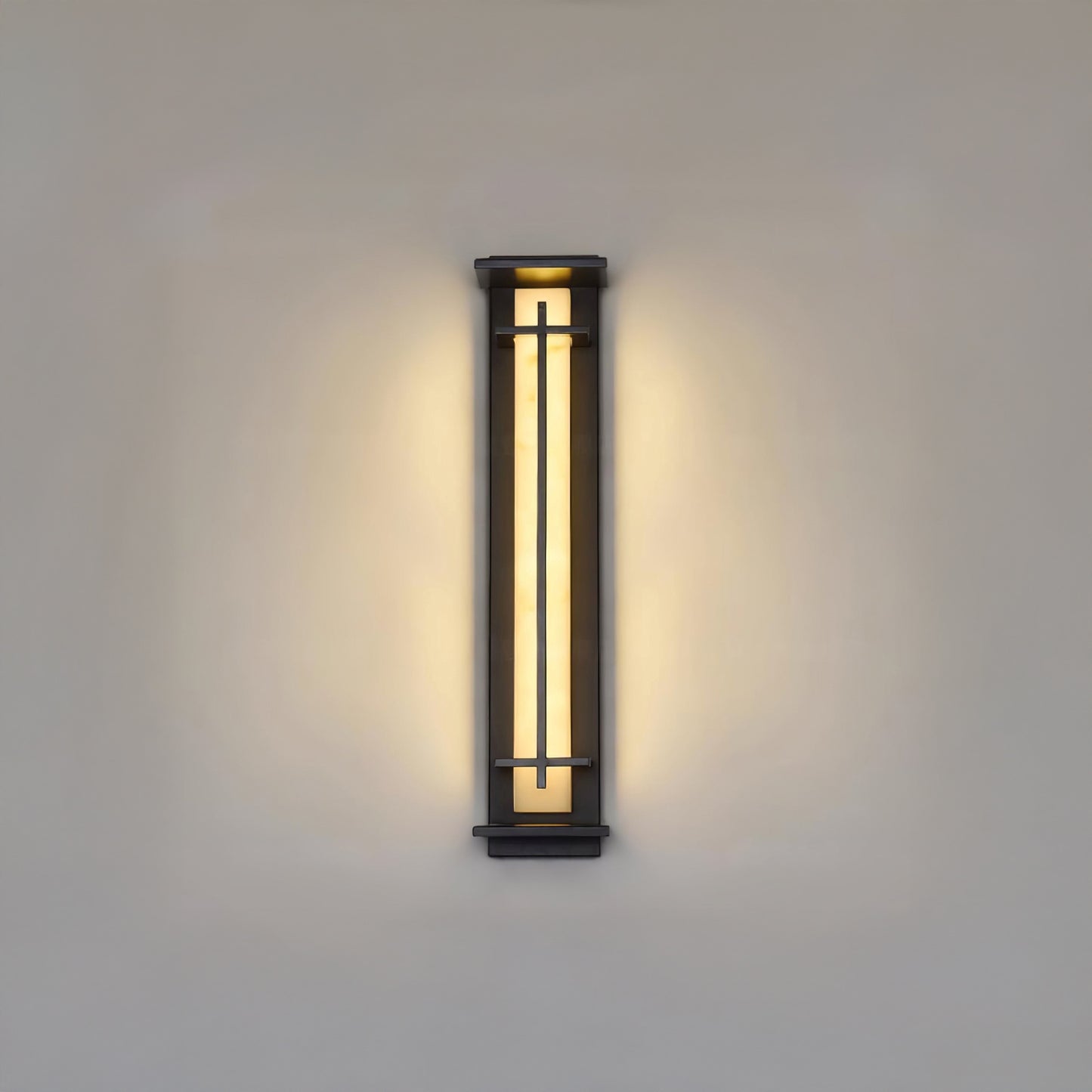 Square Outdoor Art Deco Steel Wall Light