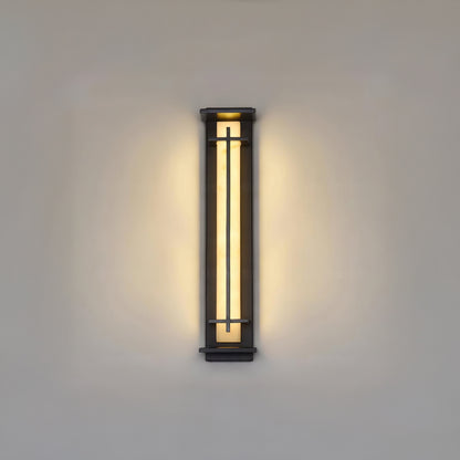 Square Outdoor Art Deco Steel Wall Light