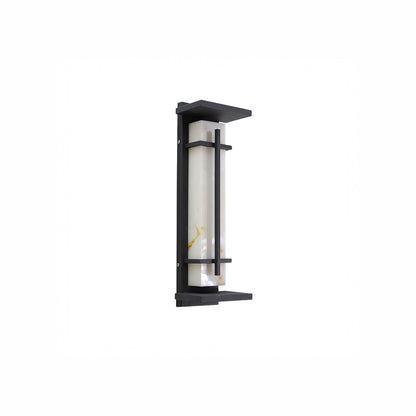 Square Outdoor Art Deco Steel Wall Light