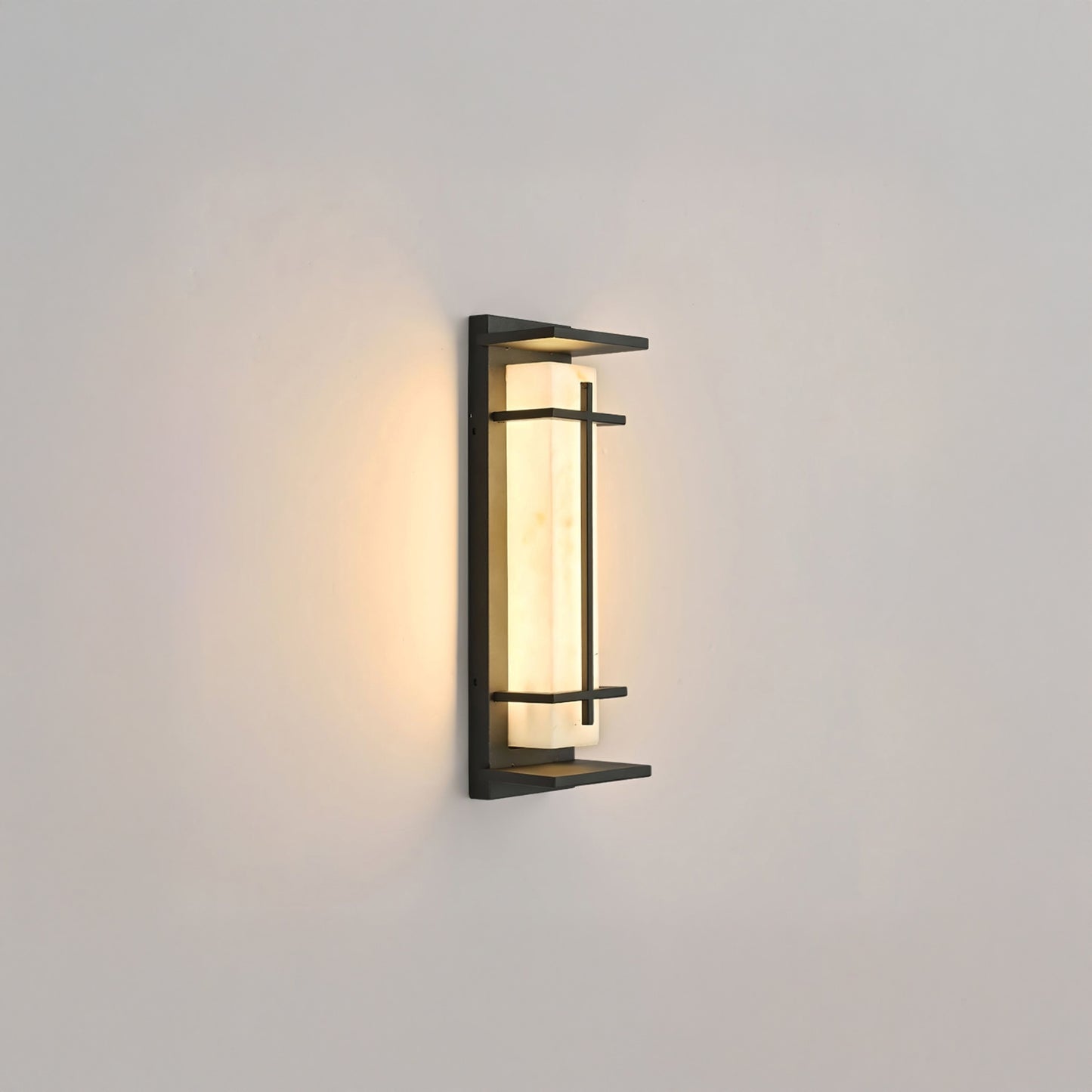 Square Outdoor Art Deco Steel Wall Light