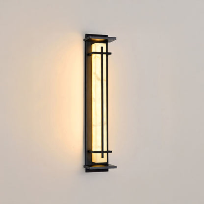 Square Outdoor Art Deco Steel Wall Light