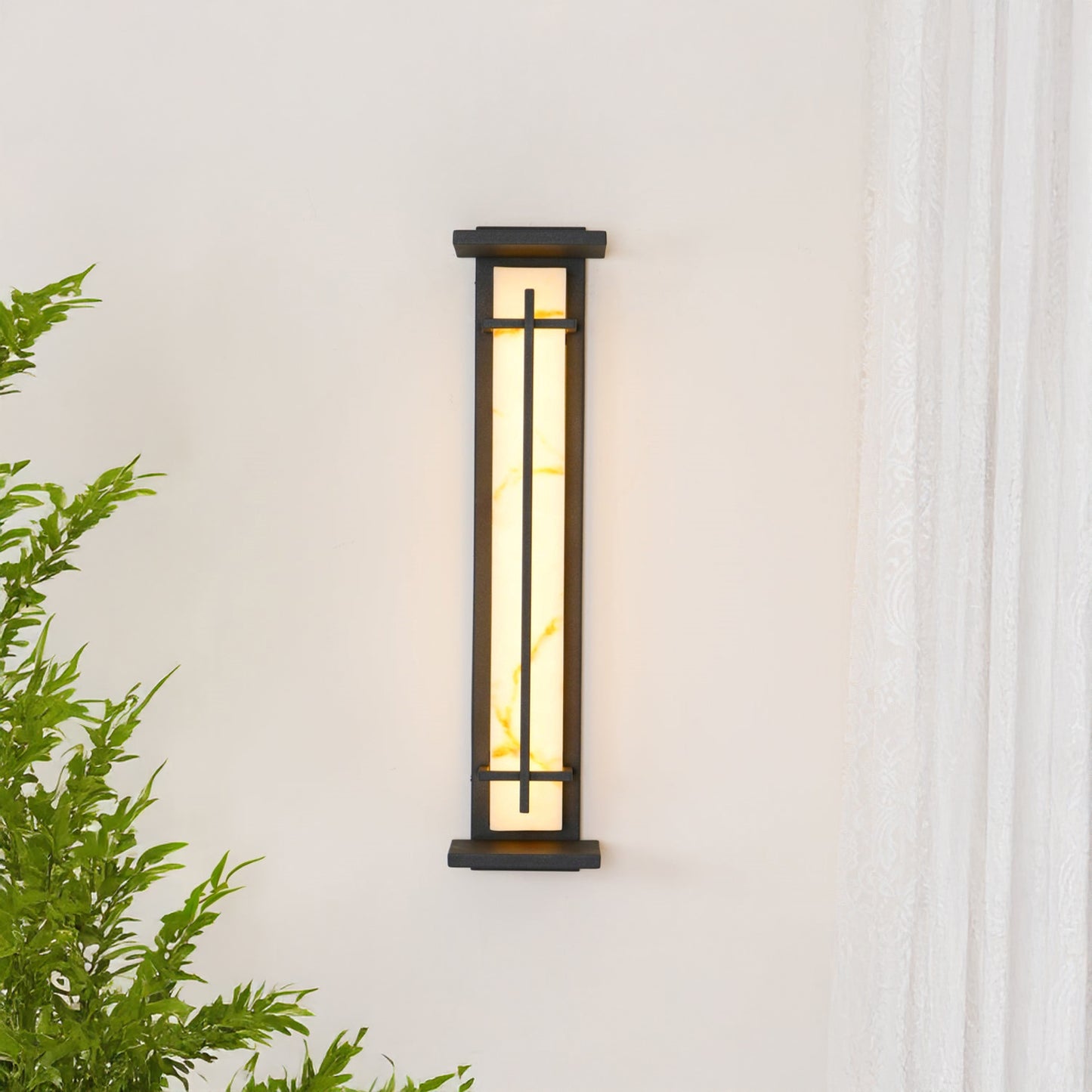 Square Outdoor Art Deco Steel Wall Light