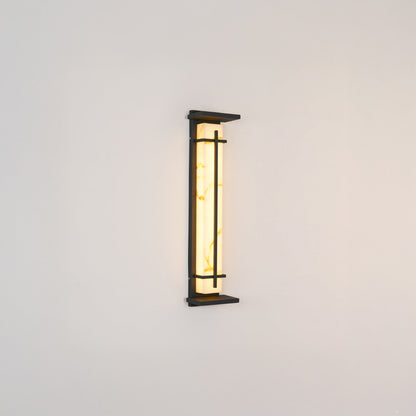 Square Outdoor Art Deco Steel Wall Light