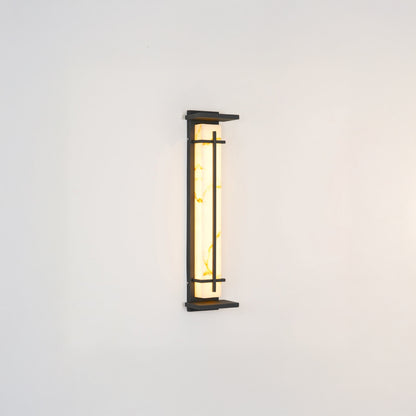 Square Outdoor Art Deco Steel Wall Light