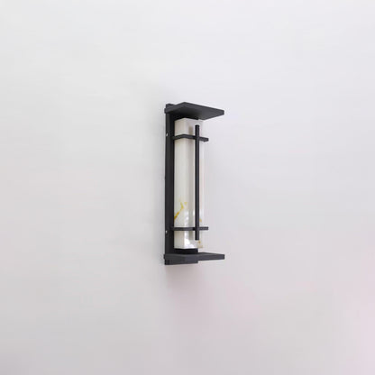 Square Outdoor Art Deco Steel Wall Light