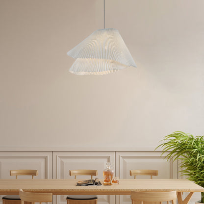 Stainless Pleated Art Deco Steel Pendant Lamp