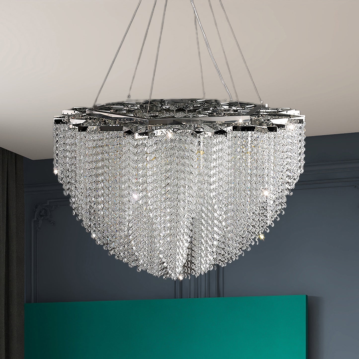 Stalizi Crystal Eclectic Metal chandelier