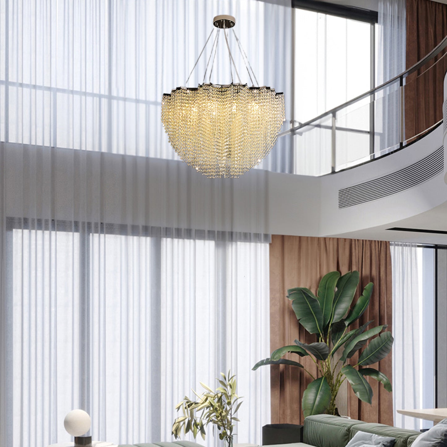 Stalizi Crystal Eclectic Metal chandelier