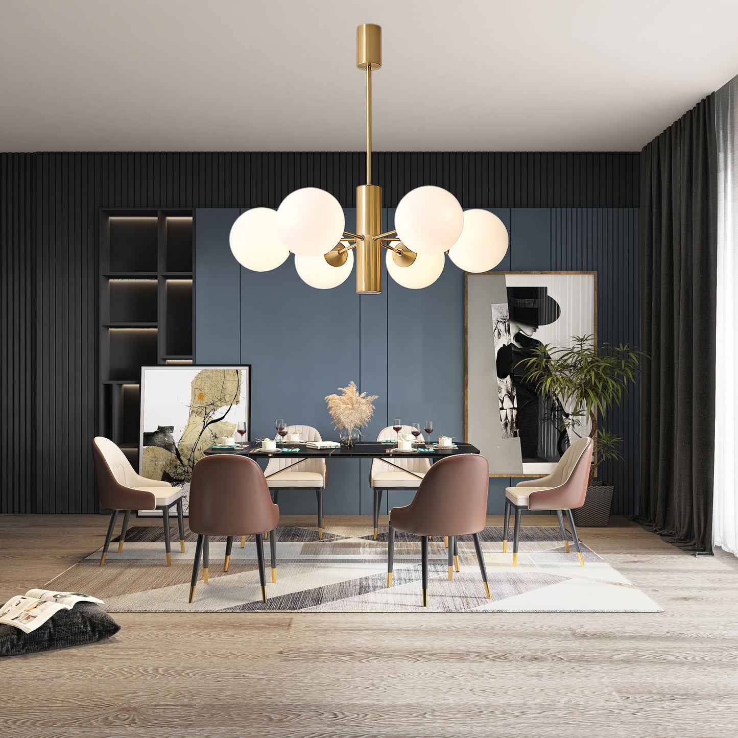 Stella Brass Modern Crystal Chandelier