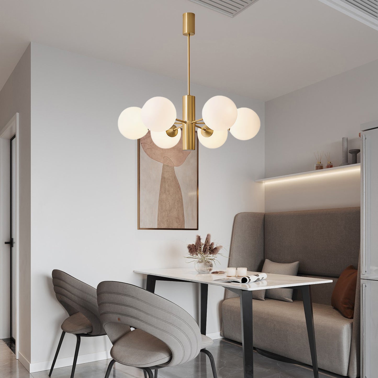 Stella Brass Modern Crystal Chandelier